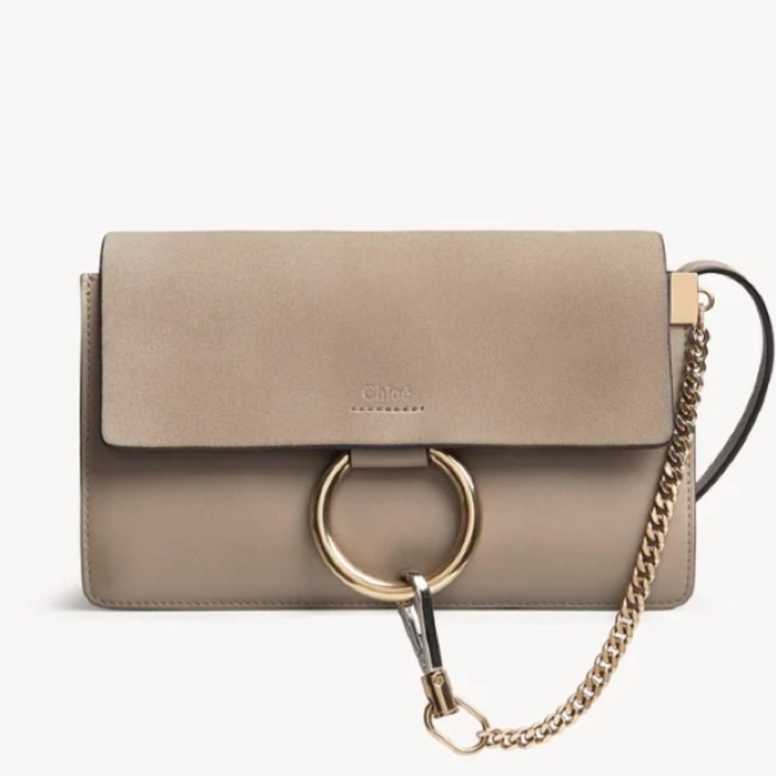 Chloe Faye Small Shoulder Crossbody Bag In Motty Grey